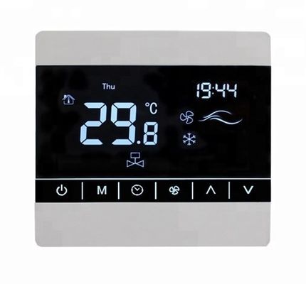 Termostato programável do tela táctil da bobina do fã com grande visualização ótica de painel LCD