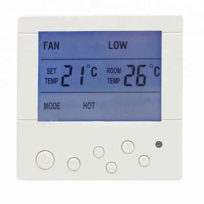 Termostato fixado na parede branco da sala da C.A. Digital com certificado do CE